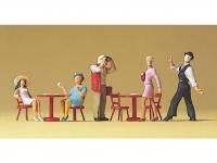 Figuren Pantomime, Gäste im Café 